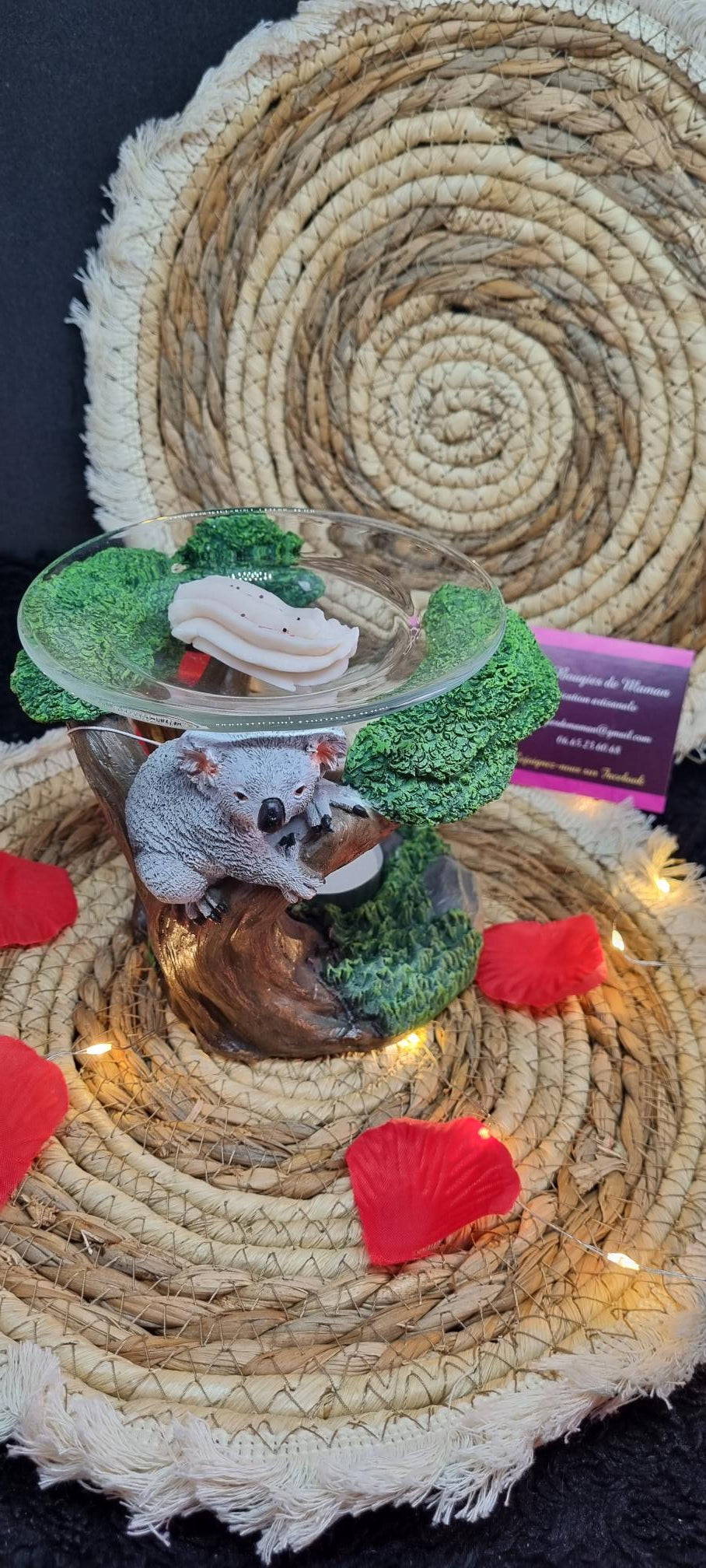 Brûleur en Résine avec Coupelle en Verre - Koala