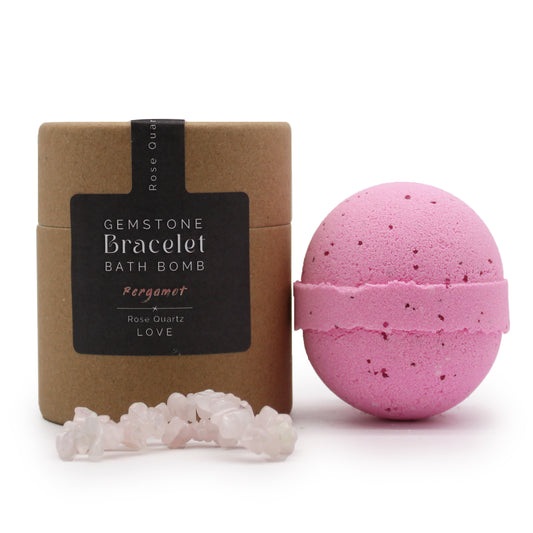 Bombe de Bain avec Bracelet en Pierres Précieuses - Quartz Rose
