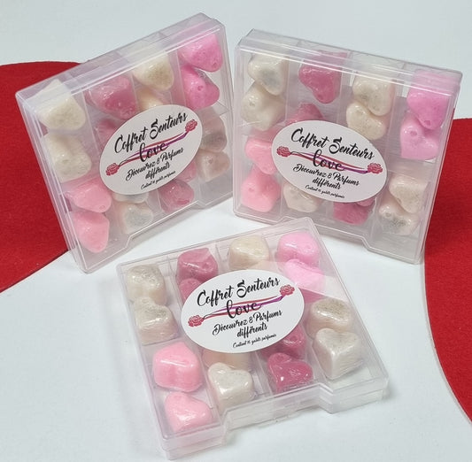 retrouvez des fondants parfumés pour des moments  romantique avec notre coffret senteur love